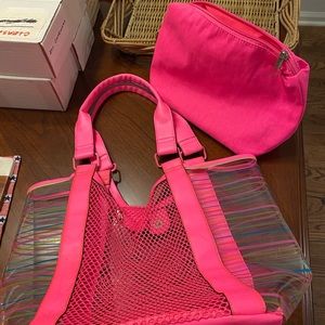 Vibrant Pink Women's Tote Bag Set